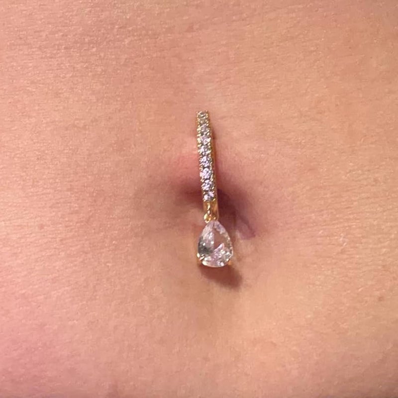 QWALIT Belly Button Rings 14G Surgical Steel Belly Rings CZ Opal Navel Piercing Jewelry for Women Girls 3/8" 10mm Silver Rose Gold - Image 5